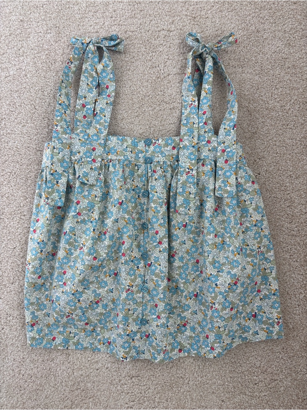 Fab’rik floral tie-strap button-down camisole top, size Small